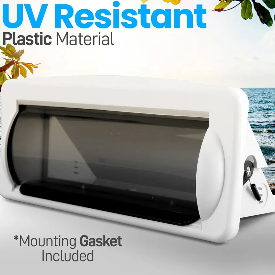 Marine Stereo Cover, Water Resistant, Smoke Window, White Base<Pyle New
