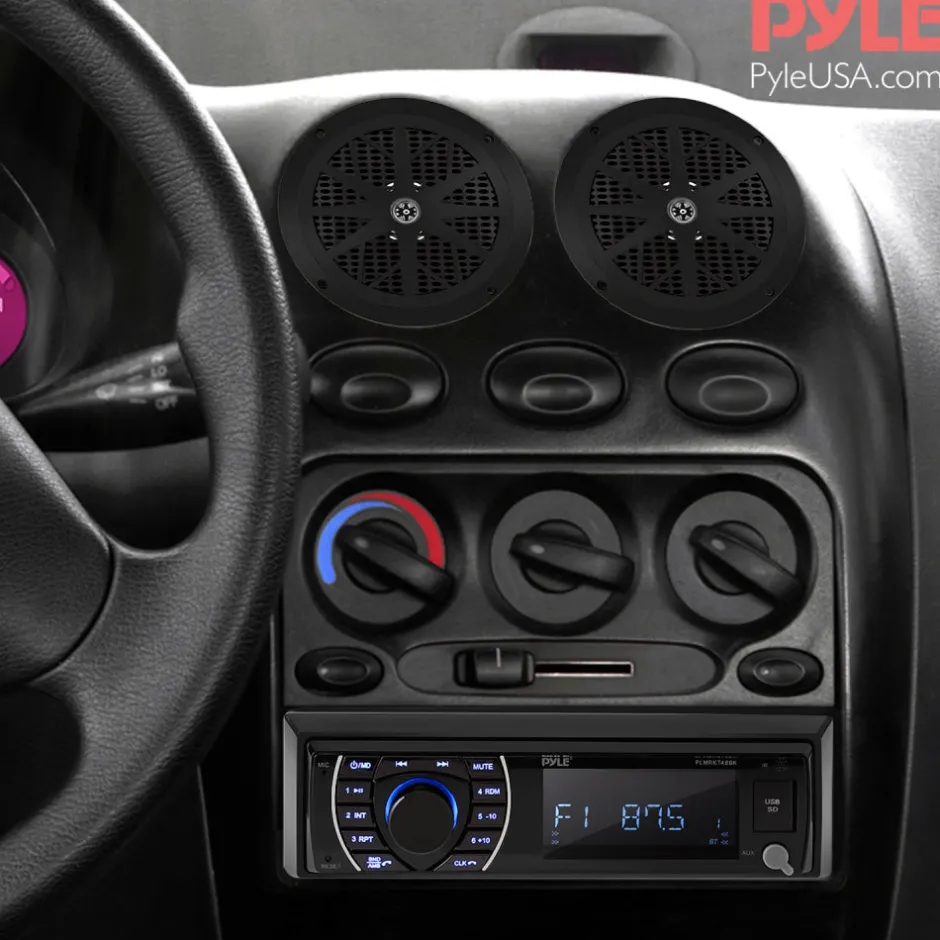 Marine Stereo Kit Bluetooth Hands-Free 4 Waterproof Speakers<Pyle Discount