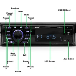 Marine Stereo Receiver 300W Bluetooth Hands-Free USB/SD Readers<Pyle Clearance