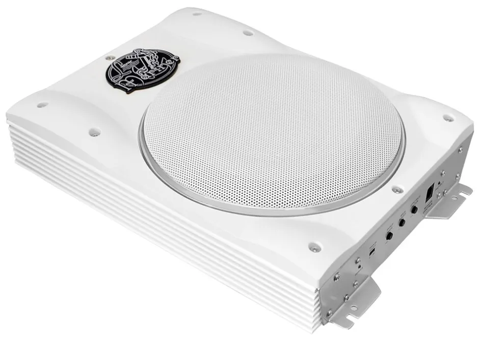 Marine Subwoofer System 1000W Slim Waterproof Amplified Speaker White<Lanzar Discount