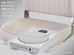 Marine Subwoofer System 1000W Slim Waterproof Amplified Speaker White<Lanzar Discount