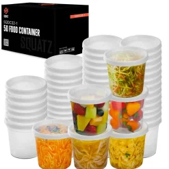 Microwavable Food Containers 32oz Leakproof BPA-Free Clear 50-Pack<SQUATZ Hot