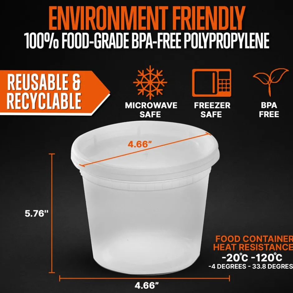 Microwavable Food Containers 32oz Leakproof BPA-Free Clear 50-Pack<SQUATZ Hot