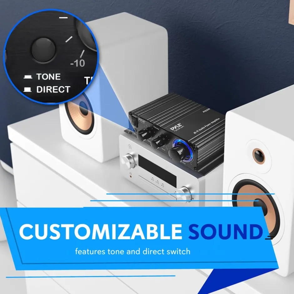 Mini Audio Amplifier 60W HiFi Stereo Class-T Circuit 2-8Ω Speakers<Pyle Best
