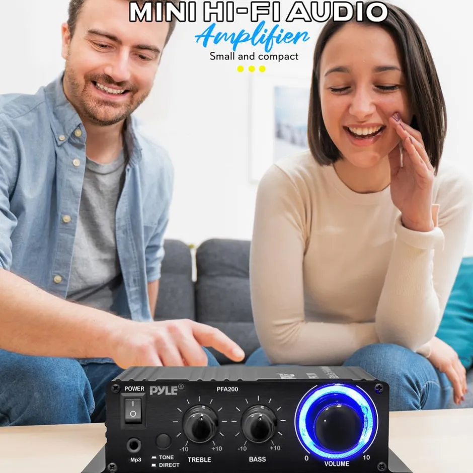 Mini Audio Amplifier 60W HiFi Stereo Class-T Circuit 2-8Ω Speakers<Pyle Best