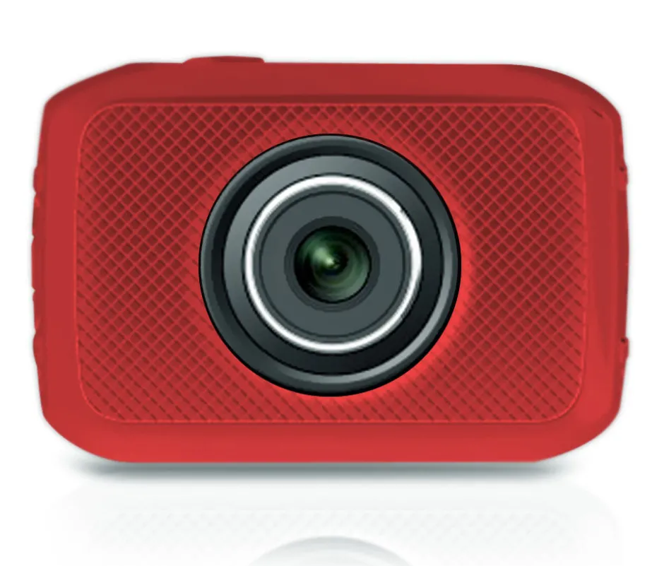 Mini HD Sports Camera 720p Touchscreen Waterproof Case Red<Pyle Discount