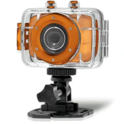 Mini HD Sports Camera 720p Video 2" Touch Screen Waterproof Case Orange<Pyle Clearance