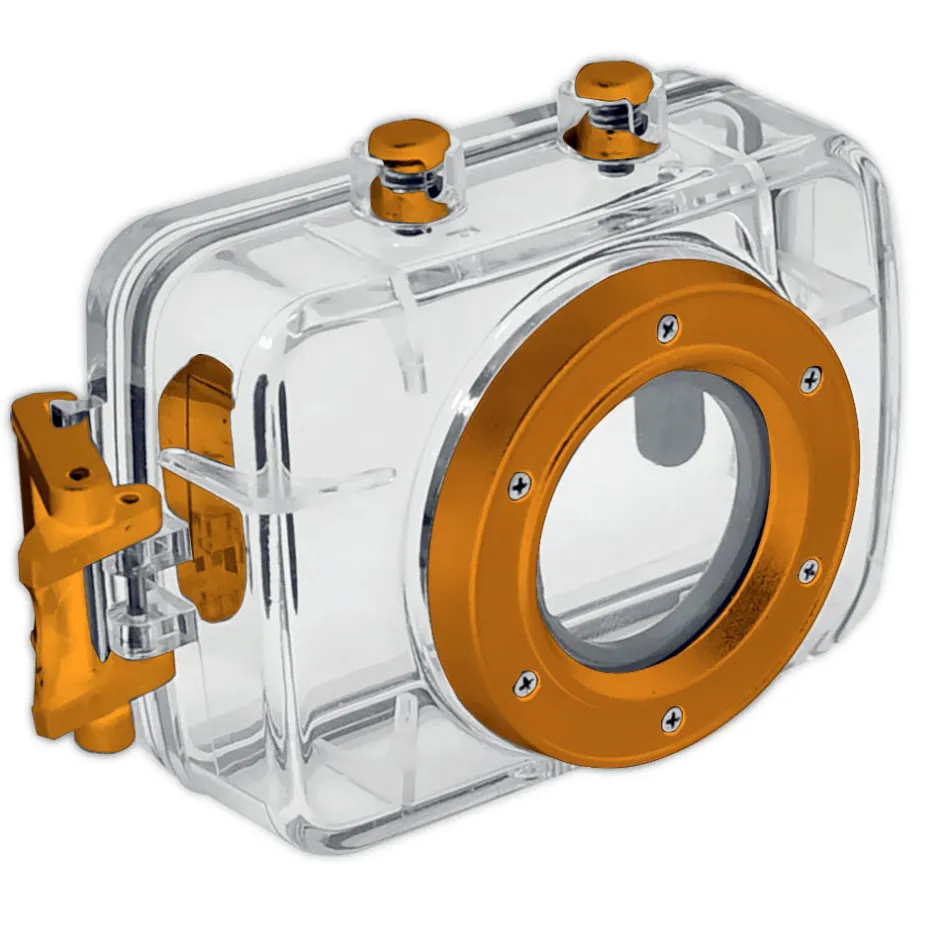 Mini HD Sports Camera 720p Video 2" Touch Screen Waterproof Case Orange<Pyle Clearance