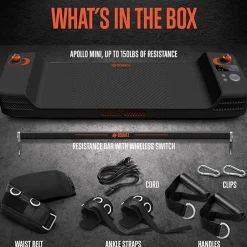 Mini Home Gym: Full Body Workouts, 150lb Resistance, LED Display, Orange<SQUATZ Hot