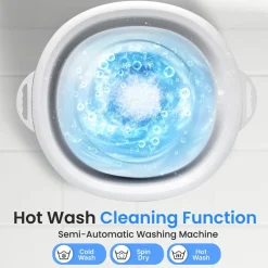 Mini Portable Washing Machine, Energy-Saving Foldable Design, White<SereneLife Best