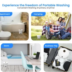 Mini Portable Washing Machine, Energy-Saving Foldable Design, White<SereneLife Best