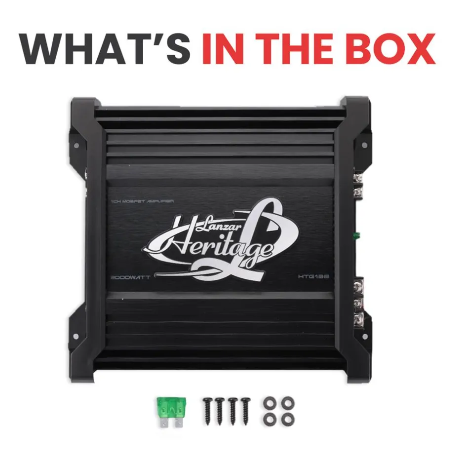 Monoblock Car Audio Amp 2000W 2-Ohm Stable Mosfet Chrome Inputs<Lanzar Sale
