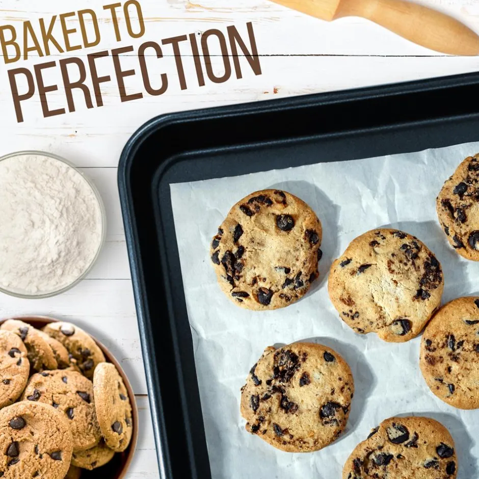Non-Stick Baking Pans Set, Easy Clean, Carbon Steel, Blue<NutriChef Hot