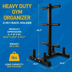 Olympic Weight Rack 800lb Capacity Steel Scratch-Resistant Frame<SereneLife
