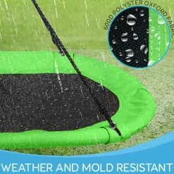Outdoor Oval Tree Swing - Relaxing Fun - Padded Frame, Waterproof - Green<SereneLife Best