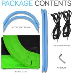 Outdoor Oval Tree Swing - Relaxing Fun - Padded Frame, Waterproof - Green<SereneLife Best
