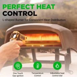 Outdoor Pizza Oven - 1-Min Cook - Rotating Stone - Carbon Steel<NutriChef Sale