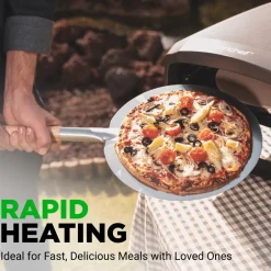 Outdoor Pizza Oven - 1-Min Cook - Rotating Stone - Carbon Steel<NutriChef Sale