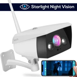 Outdoor Security Camera Night Vision 2MP HD Waterproof WiFi Alexa Compatible<SereneLife Clearance