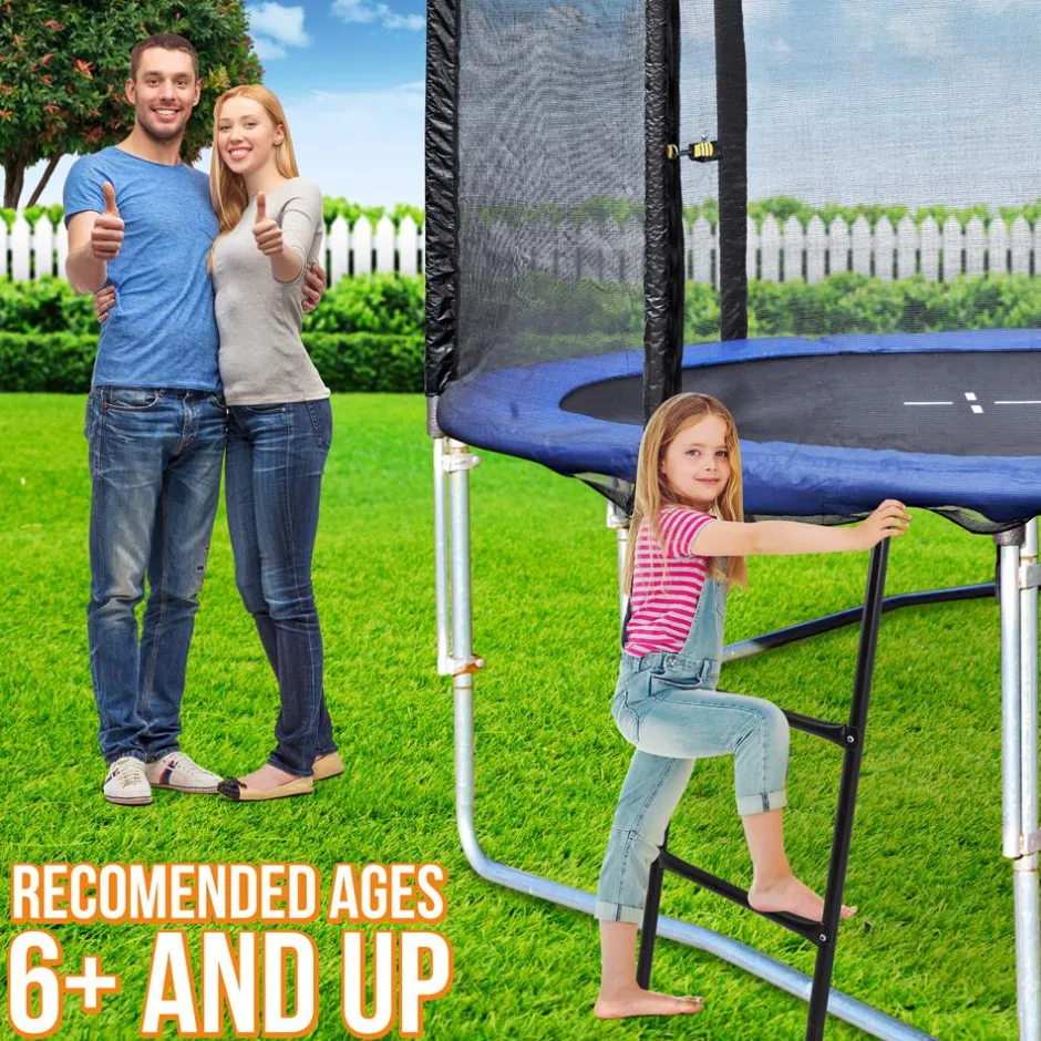 Outdoor Trampoline Ladder Safe Access Galvanized Steel 264 lbs Capacity<SereneLife