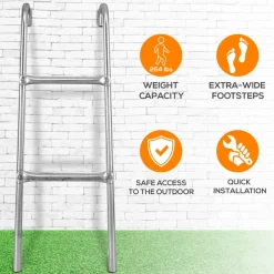 Outdoor Trampoline Safety Ladder, Weather Resistant Steel, 2-Step<SereneLife Hot