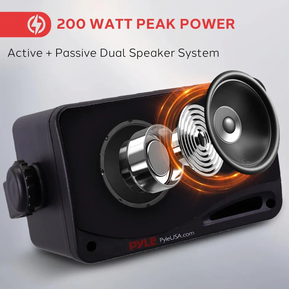 Outdoor Waterproof Bluetooth Speakers - 200W 3-Way System, Weatherproof<Pyle Hot