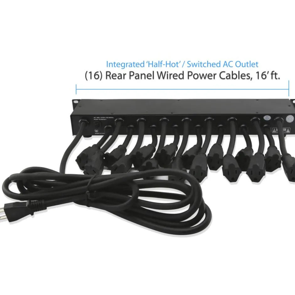 19-Outlet Rackmount PDU Surge Protector, USB Port, 15FT Cord<Pyle Outlet