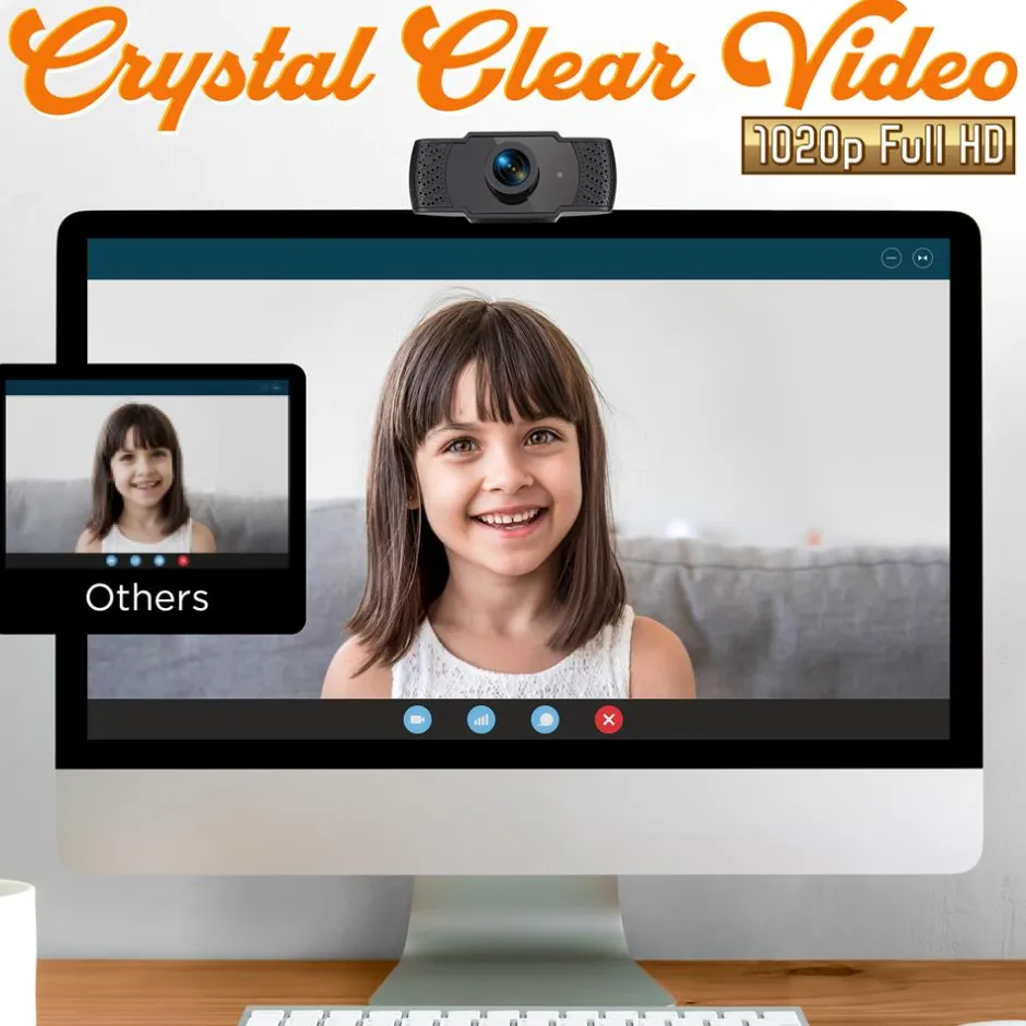 1080P HD Webcam with Mic - Smooth Video, USB Plug & Play, Wide Angle<SereneLife