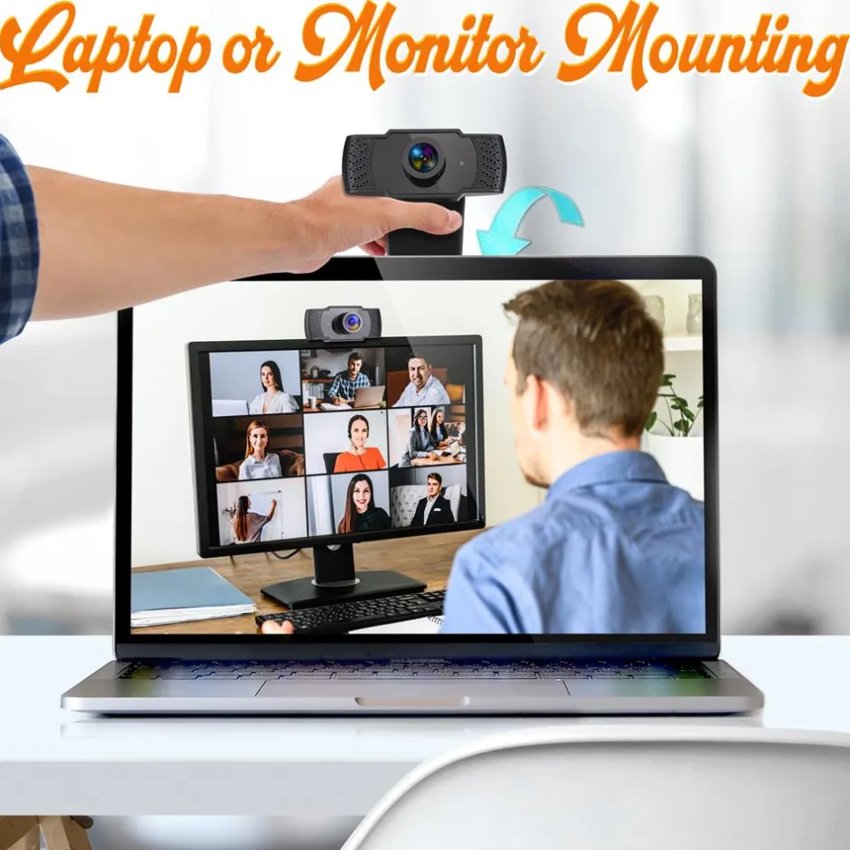 1080P HD Webcam with Mic - Smooth Video, USB Plug & Play, Wide Angle<SereneLife