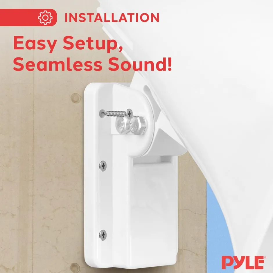 PA Horn Speaker 50W Clear Sound ABS White with Mounting Bracket<Pyle Best