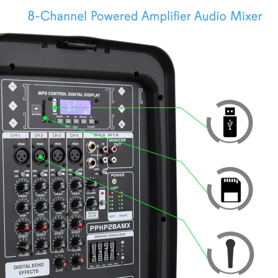 Pa Speaker & Amplifier Mixer Dj Kit<Pyle Hot