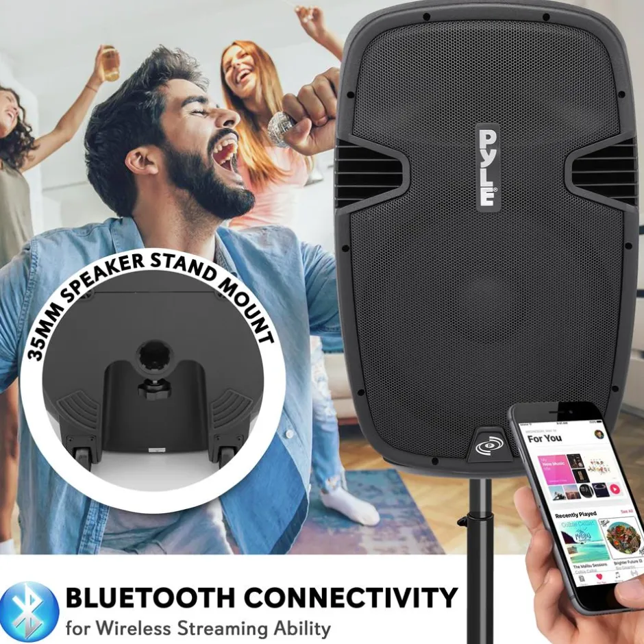 PA Speaker 600W Bluetooth Streaming 15" Woofer Titanium Tweeter<Pyle Discount