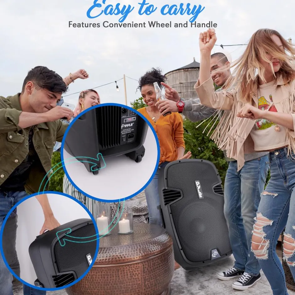 PA Speaker 600W Bluetooth Streaming 15" Woofer Titanium Tweeter<Pyle Discount