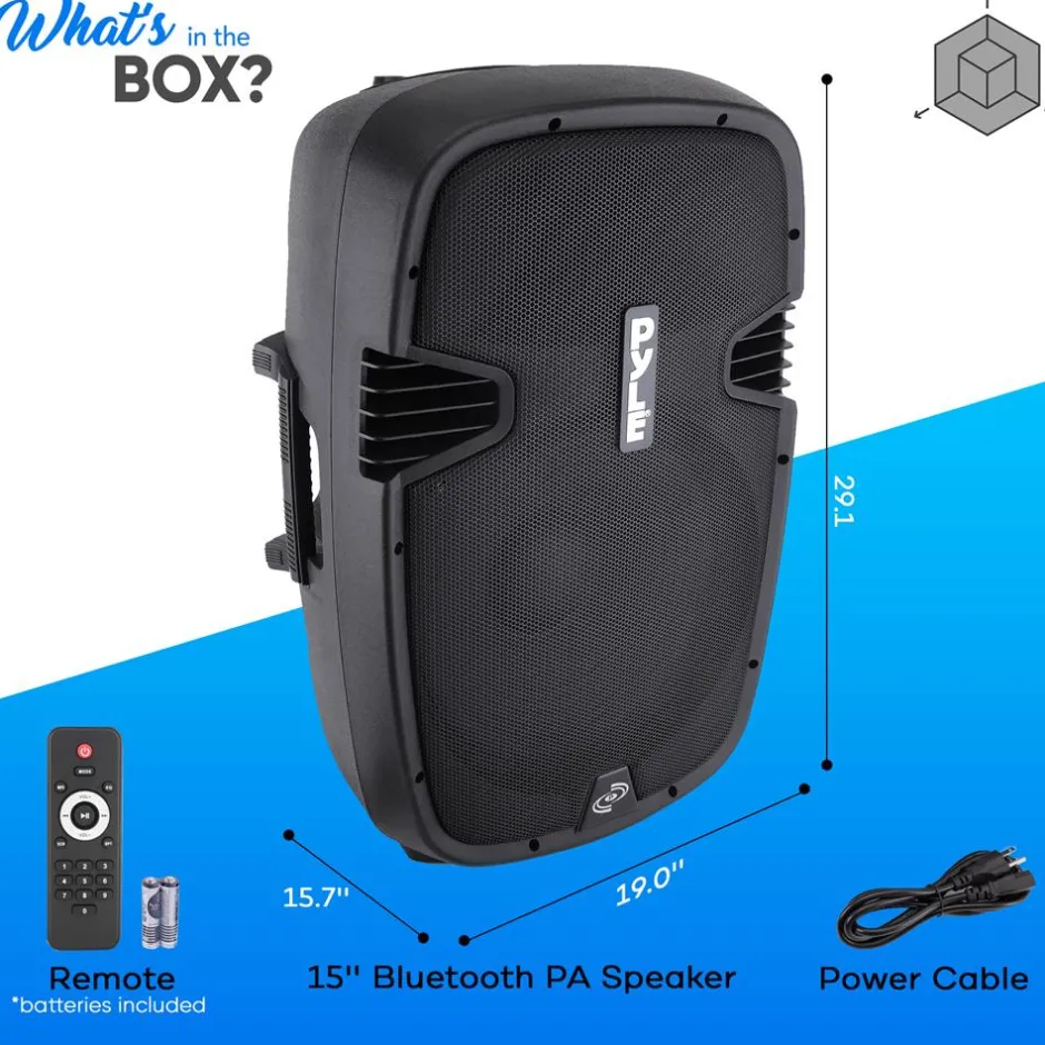 PA Speaker 600W Bluetooth Streaming 15" Woofer Titanium Tweeter<Pyle Discount