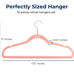10-Pack Velvet Hangers Non-Slip Space-Saving 360¬∞ Swivel Hook Pink<SereneLife Best