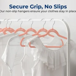 10-Pack Velvet Hangers Non-Slip Space-Saving 360° Swivel Hook Pink<SereneLife Best
