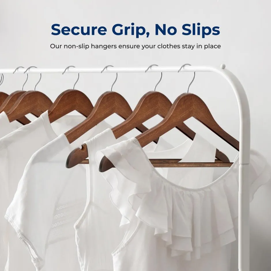 10-Pack Vintage Wooden Hangers - Space-Saving, 360° Swivel Hook<SereneLife Hot