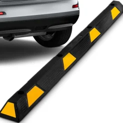 Parking Curb Stopper, Protects Bumpers, Heavy-Duty Rubber, Yellow Strips<Pyle Discount