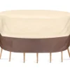 Patio Table Chair Cover, Weatherproof Polyester, Fits 70" Round Set<Pyle Sale