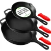 3pc Cast Iron Skillet Set - Nonstick, Even Heat, Silicone Handles<NutriChef Sale