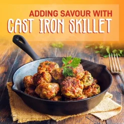 3pc Cast Iron Skillet Set - Nonstick, Even Heat, Silicone Handles<NutriChef Sale