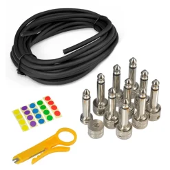 Pedal Board Patch Cables Kit, Noise-Free, 10 Right-Angle Connectors<Pyle Clearance