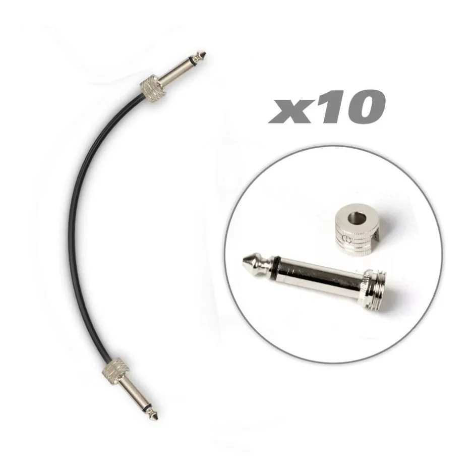 Pedal Board Patch Cables Kit, Noise-Free, 10 Right-Angle Connectors<Pyle Clearance