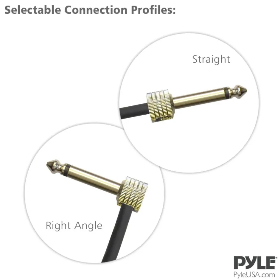 Pedal Board Patch Cables Kit, Noise-Free, 10 Right-Angle Connectors<Pyle Clearance