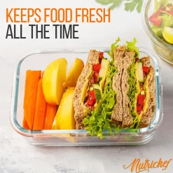 10-Piece Glass Food Storage Set, Leak-Proof, Borosilicate, Gray<NutriChef New