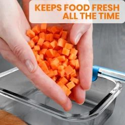 24-Piece Glass Food Storage Set, Airtight Leak-Proof, Blue<NutriChef Sale