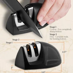 17-Piece Kitchen Knife Set - Precision Cutting - Stainless Steel - Acrylic Stand<NutriChef Hot