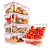 10-Piece Leakproof Glass Containers Set, Freezer-to-Oven Safe, Red<NutriChef