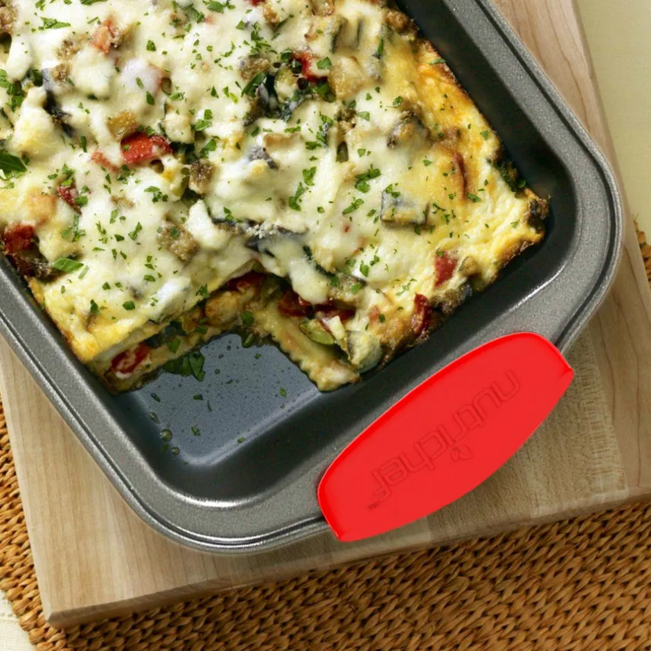 10-Piece Nonstick Bakeware Set, Easy Clean Carbon Steel, Red Handles<NutriChef Discount