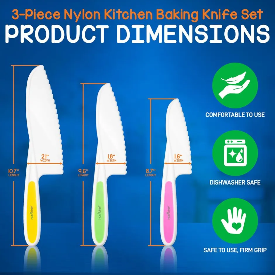 3-Piece Nylon Kitchen Baking Knife Set<NutriChef Hot